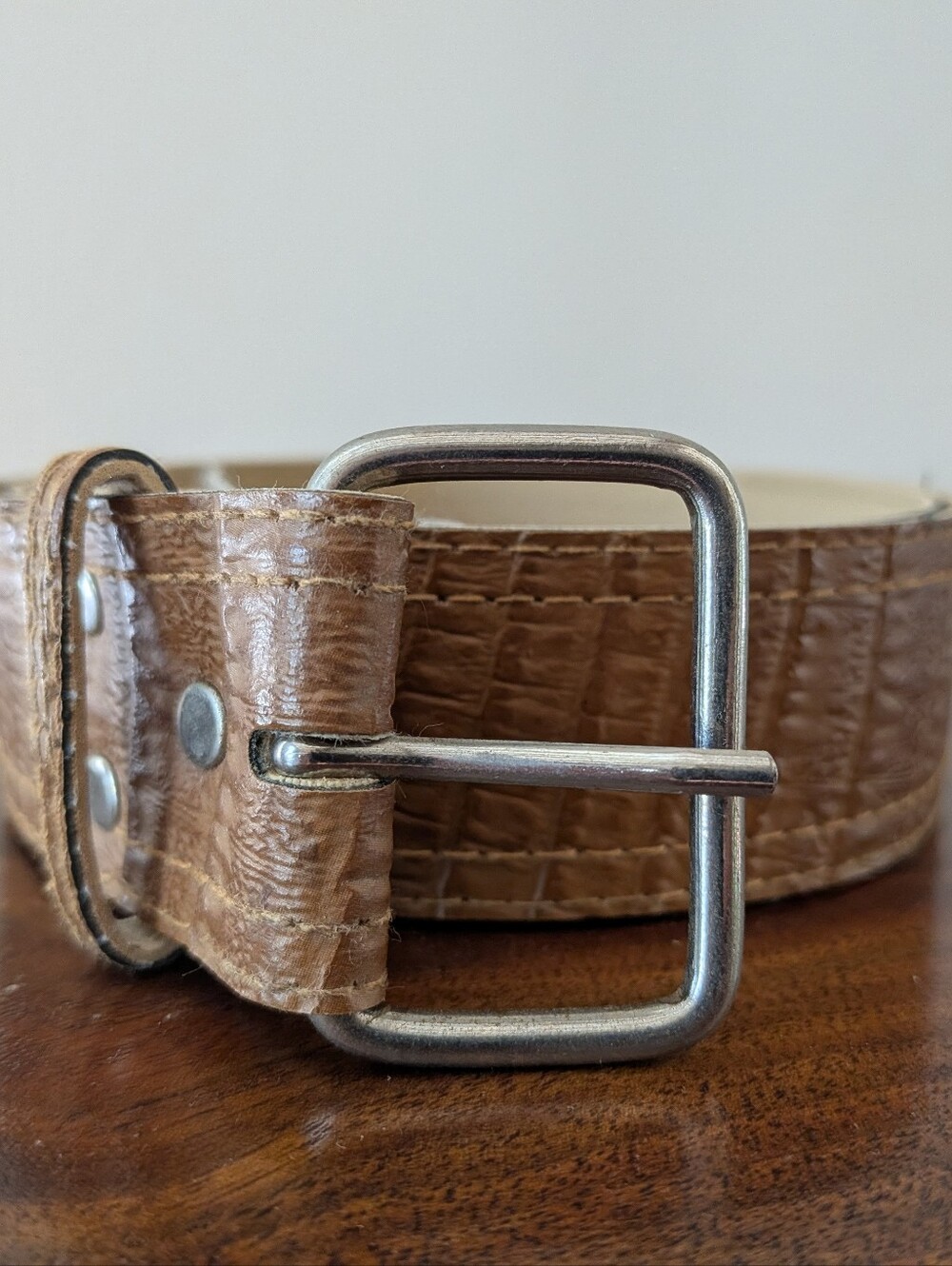 Women's Brown Faux Snakeskin Belt